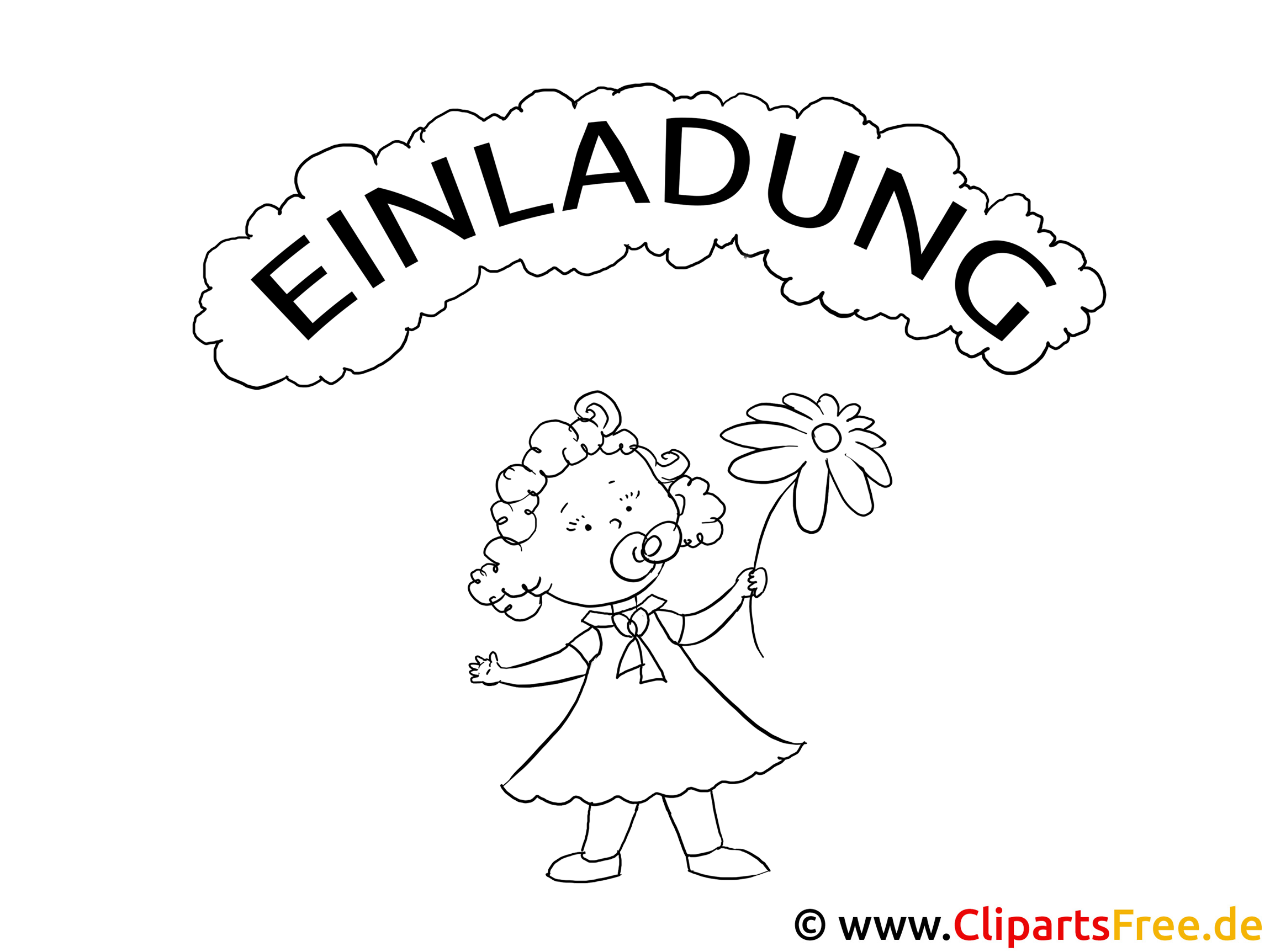 Kleines Mädchen Mit Blume Ausmalbild Zum Ausmalen