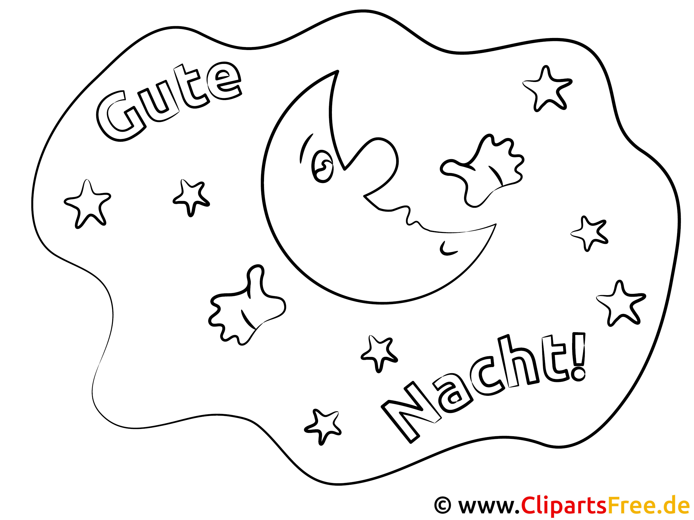 mond gute nacht gratis bilder zum ausmalen
