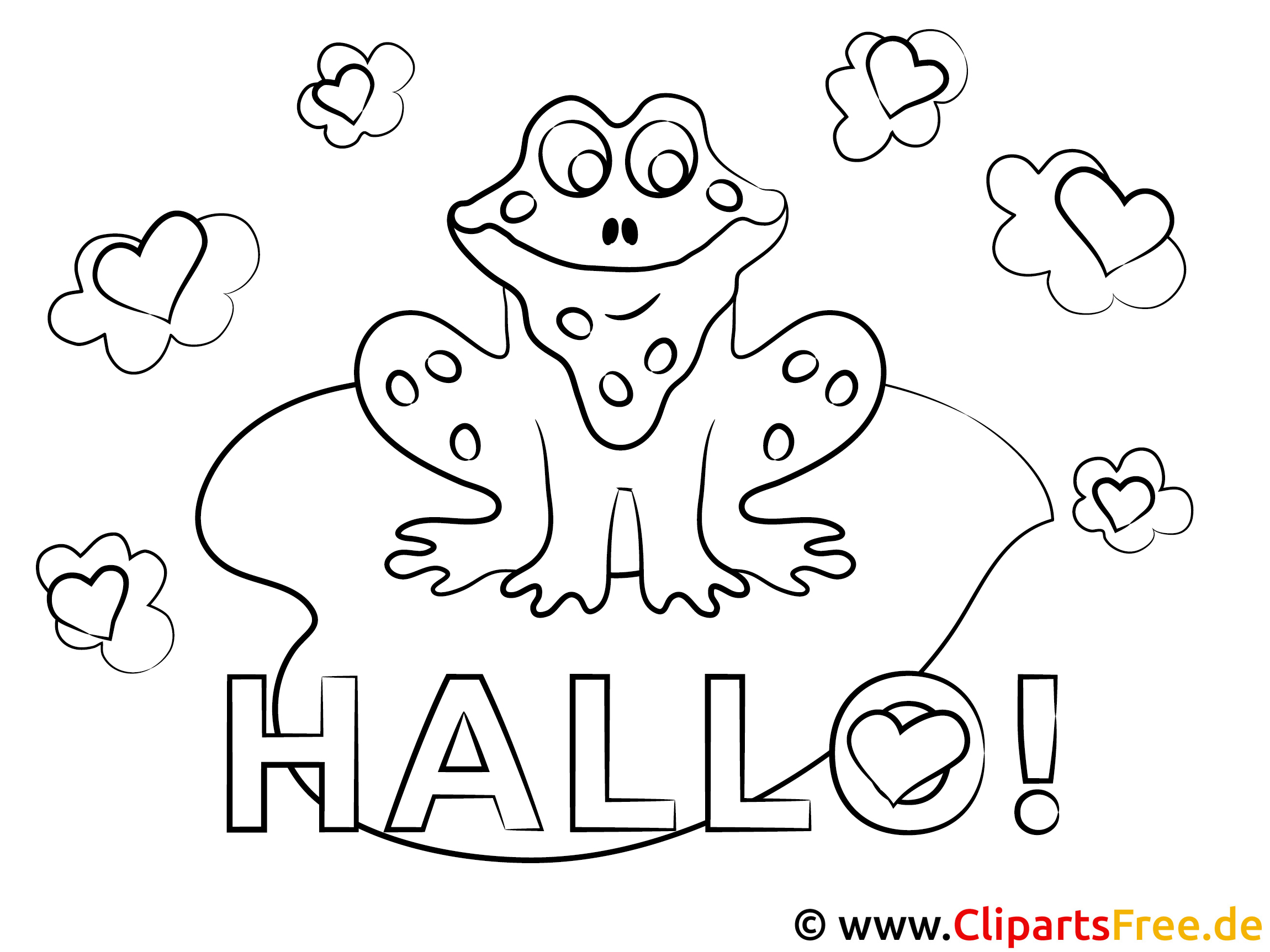 frosch hallo ausmalbilder für kinder kostenlos ausdrucken