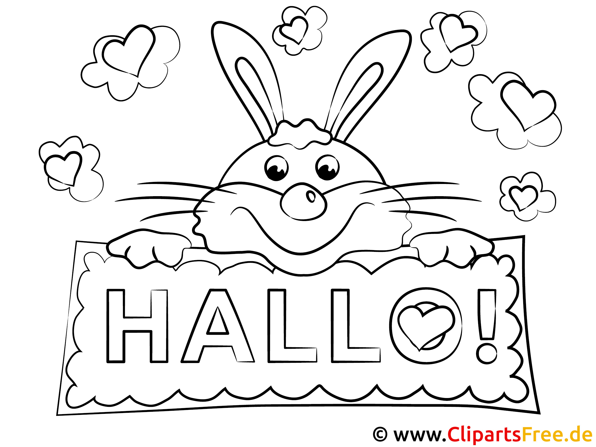 hase hallo ausmalbilder für kinder kostenlos ausdrucken