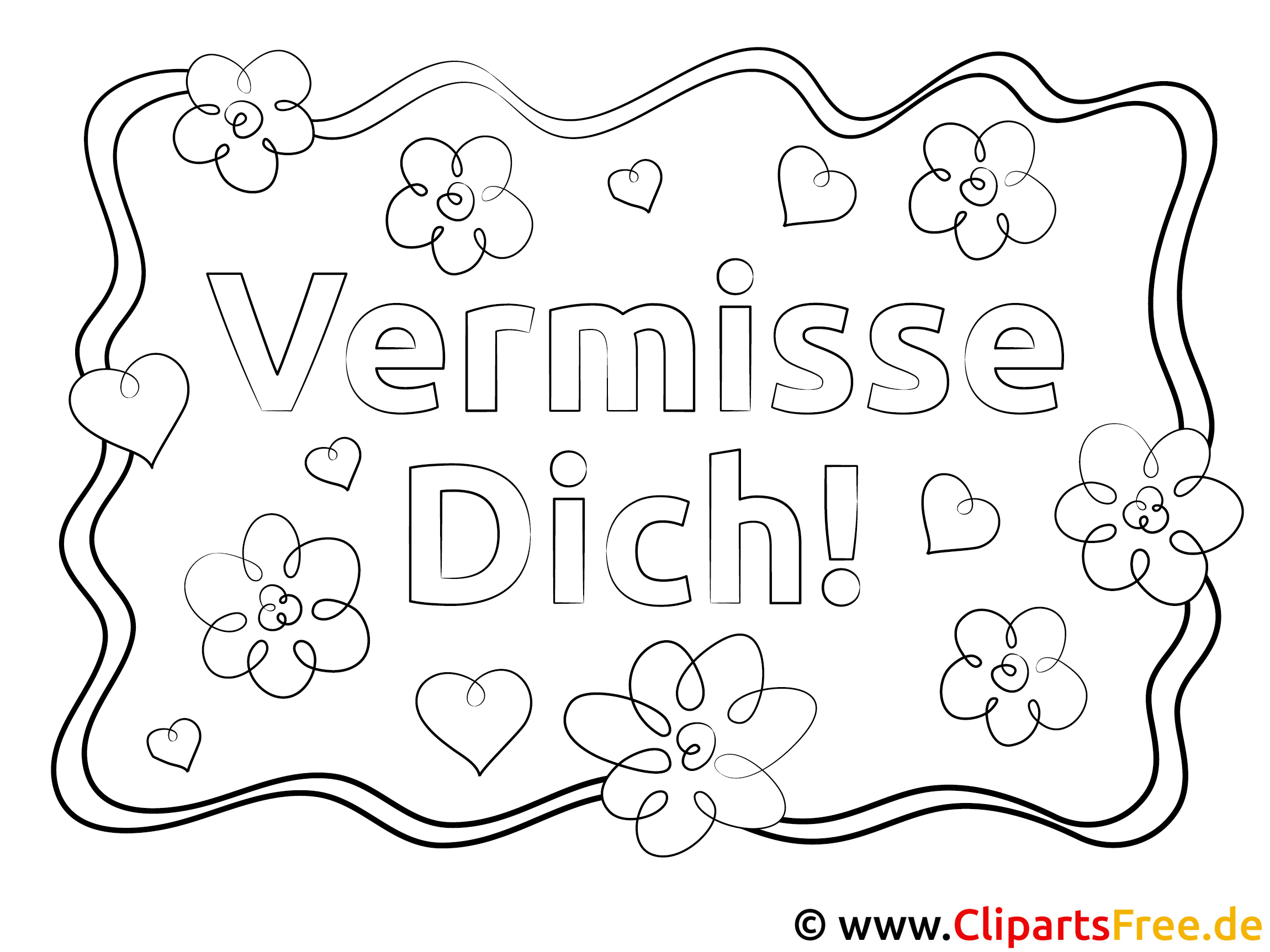 Karte Vermisse Dich Ausmalbilder Vorlagen Zum Ausmalen