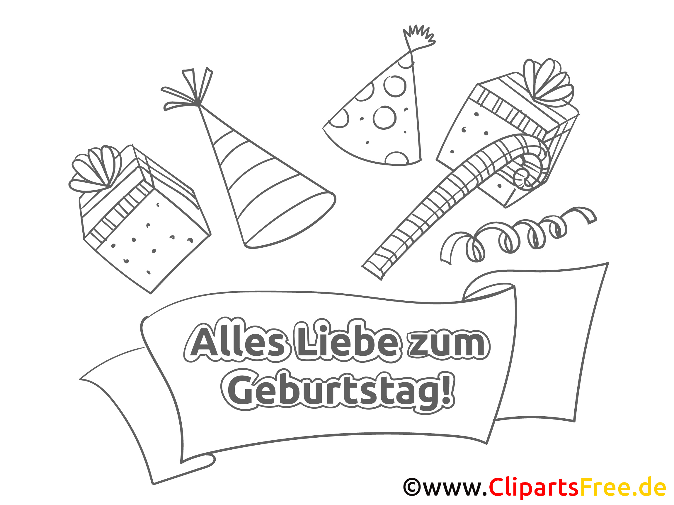 Geschenke Ausmalbild - Geburtstag Bilder kostenlos
