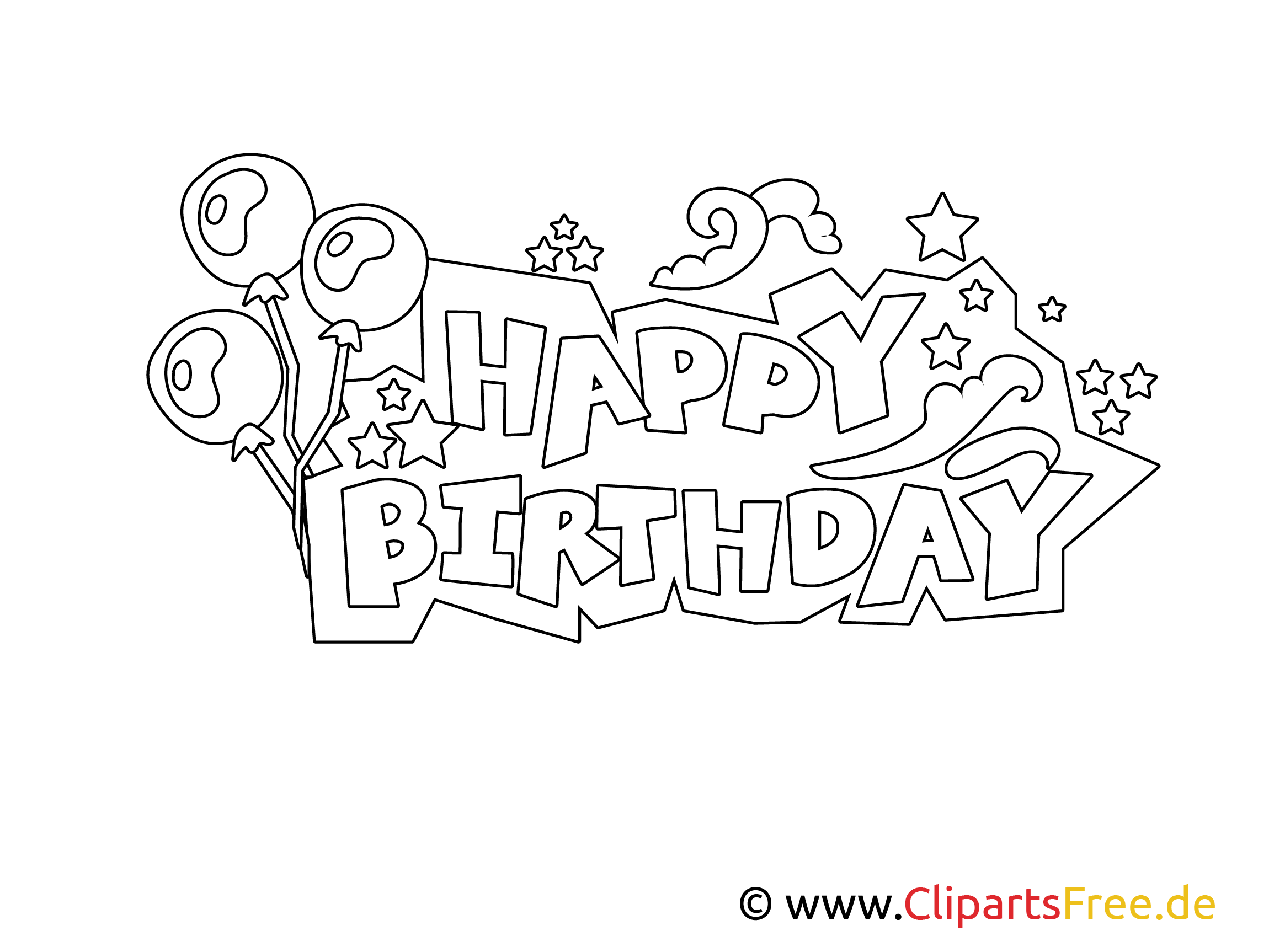 happy birthday buchstaben zum drucken ausmalen