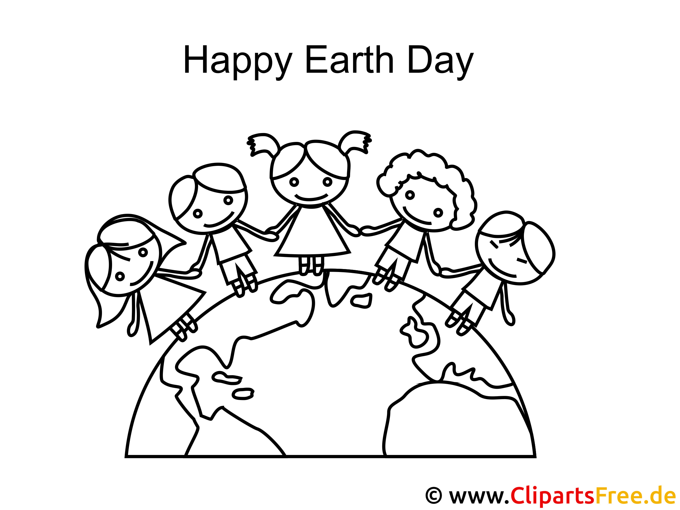 happy earth day colouring page
