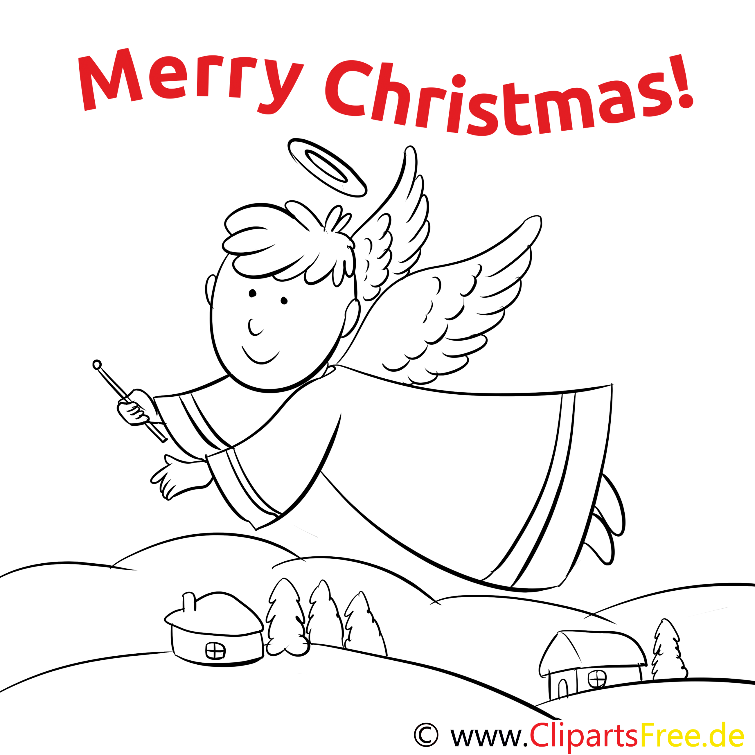 Engel Flügel Merry Christmas Coloring Templates