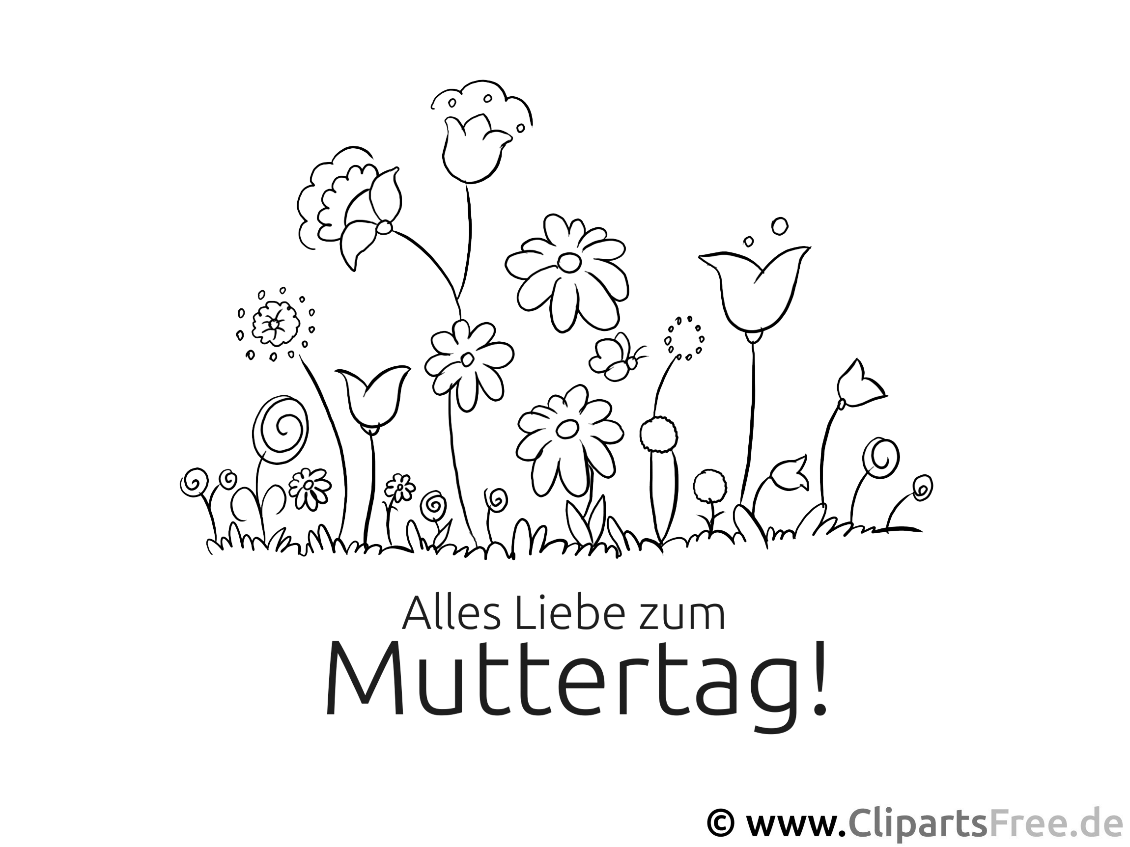 Alles Liebe zum Muttertag Ausmalbilder kostenlos