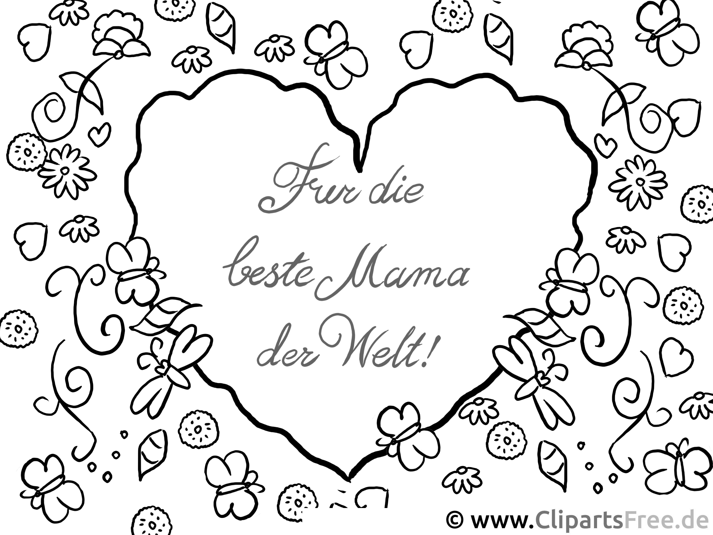 herz für mama ausmalvorlage malvorlage malbild gratis