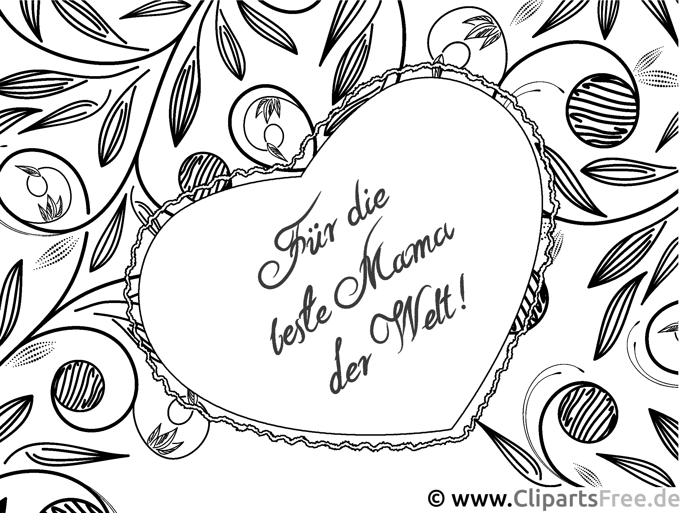 Corazón para colorear Dibujos para colorear para el Día de la Madre