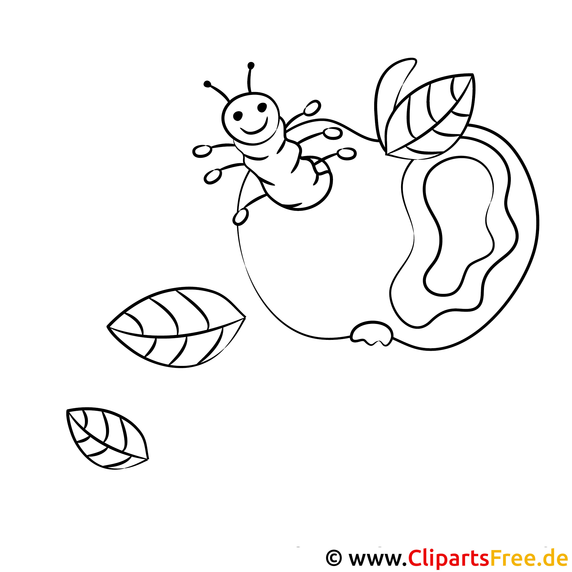 Apfel Raupe Ausmalbild für Kinder kostenlos ausdrucken Apfel Raupe Ausmalbild für Kinder kostenlos ausdrucken