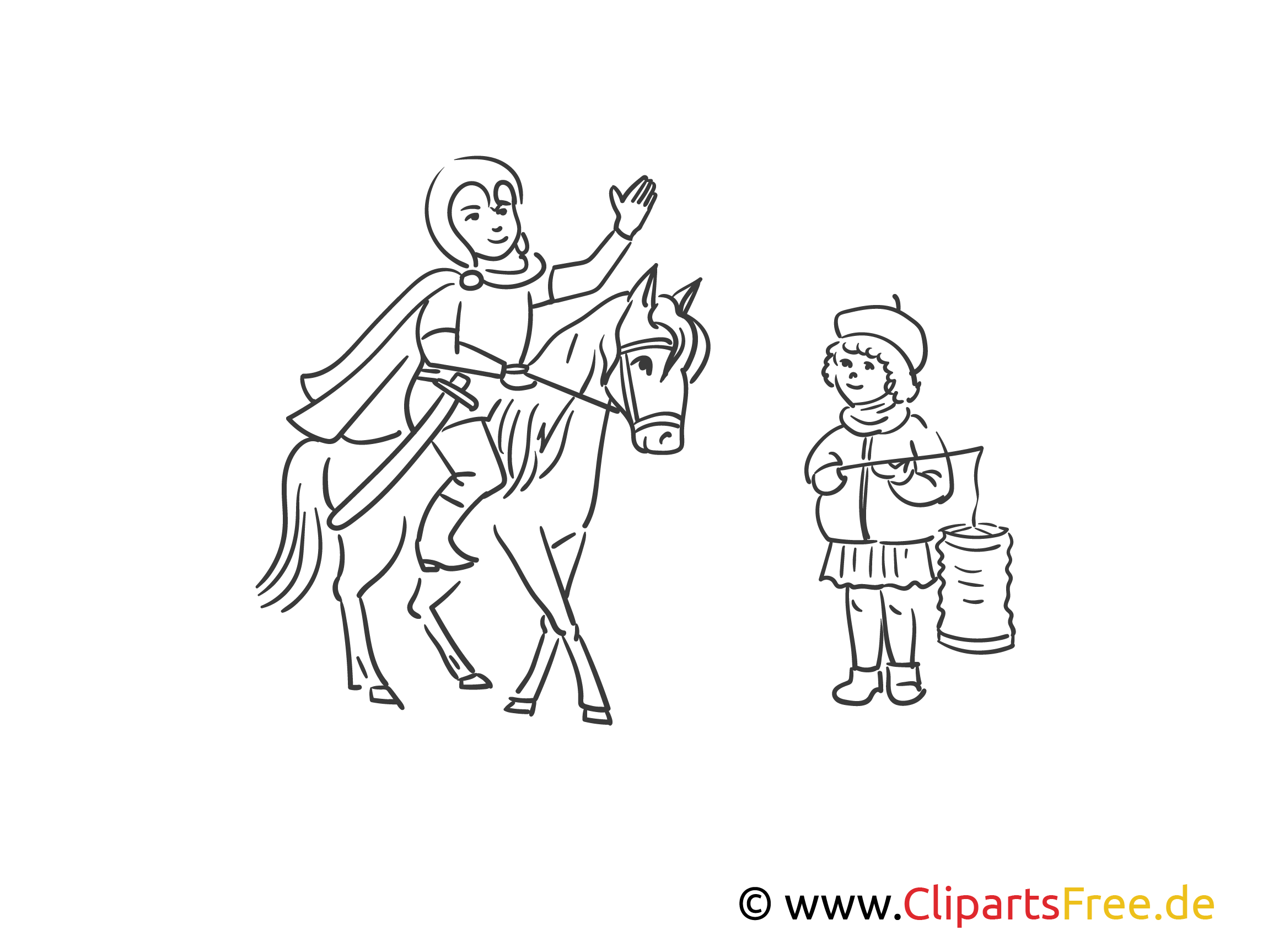 Saint Martin avec un cheval à colorier