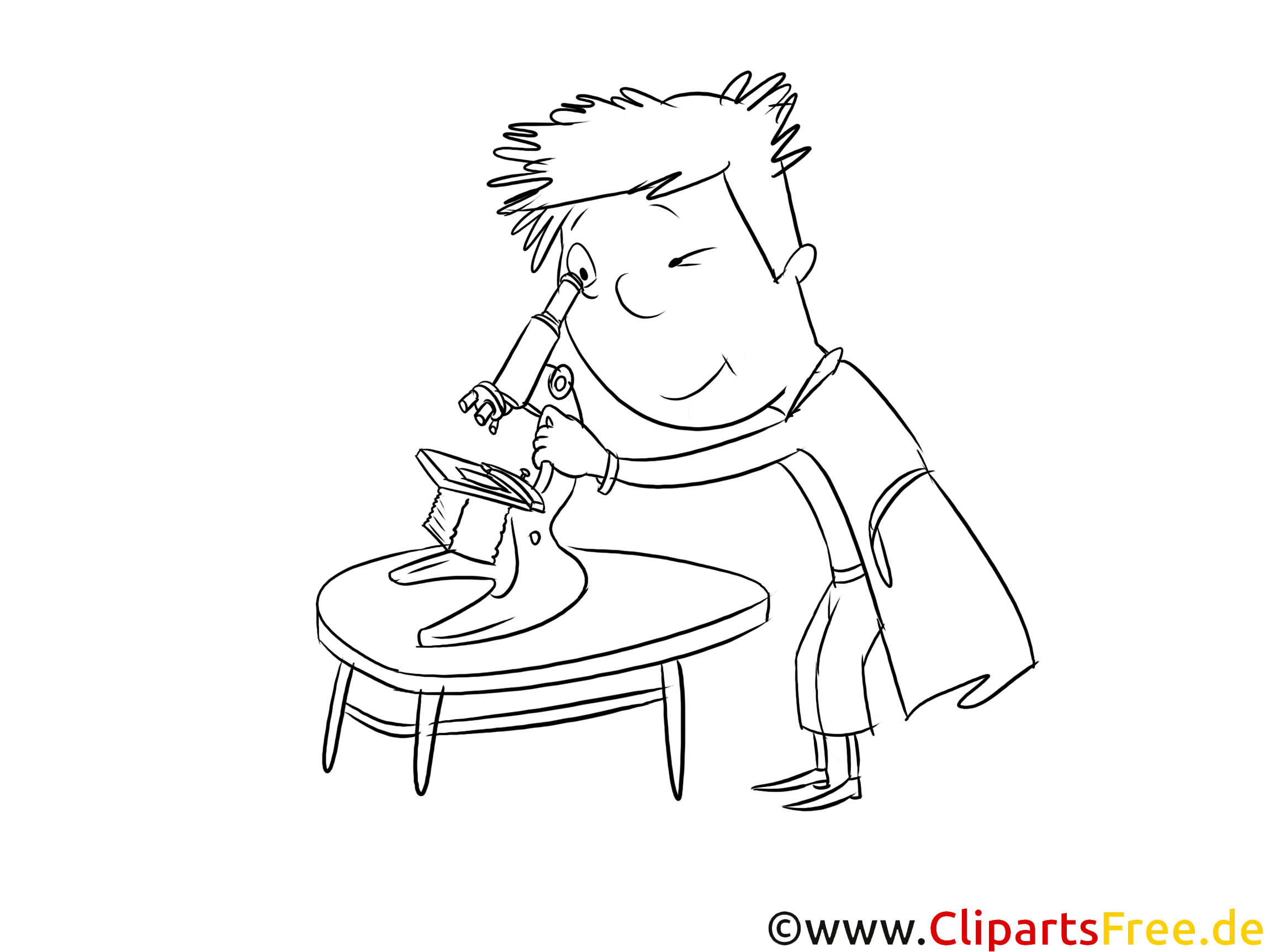 Labor, Mikroskop Bild, Illustration, Clipart schwarz-weiß ...