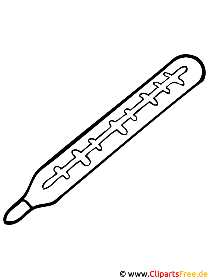 Градусник распечатать картинку шаблон Thermometer Bild - Ausmalbild gratis
