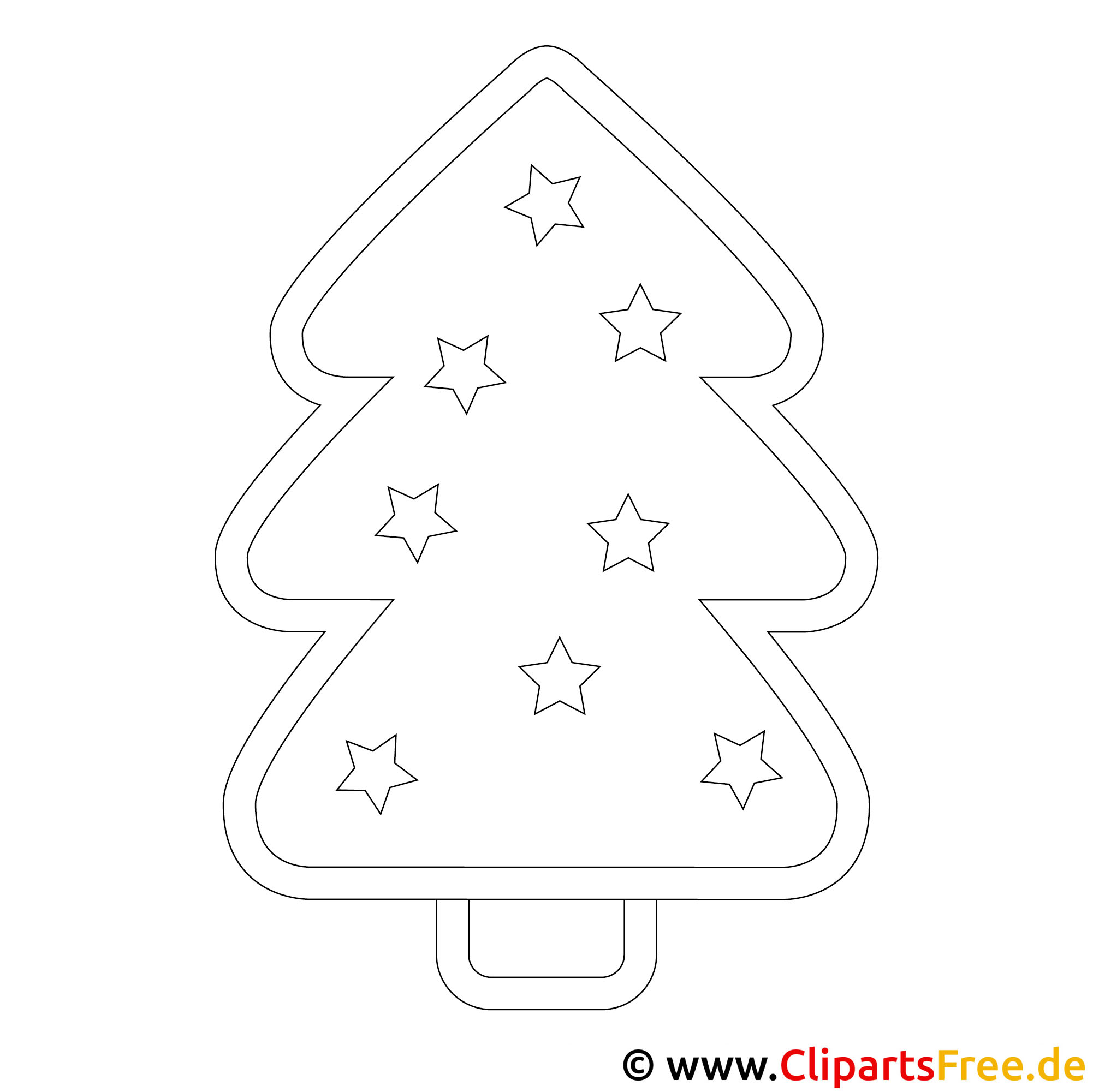 Windowcolor Malvorlagen zu Weihnachten - Weihnachtsbaum zum Ausdrucken