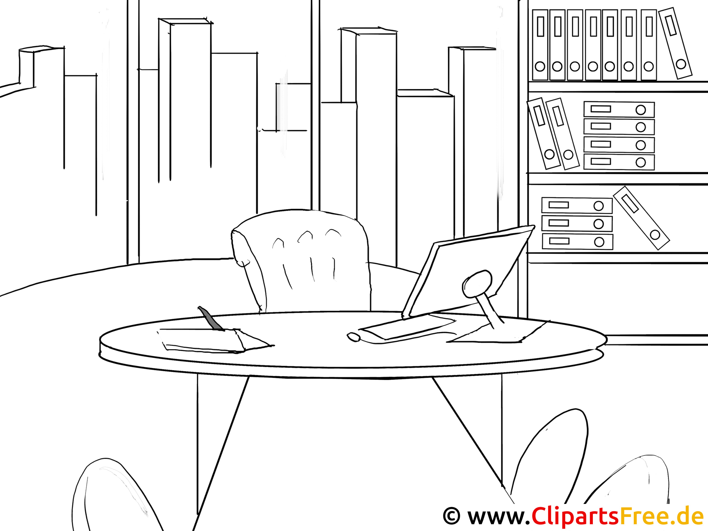 Büro Computer Bilder zum Ausmalen