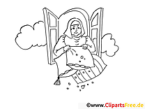 Gratis Malvorlagen Frau Holle | Coloring and Malvorlagan